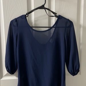 Navy 3/4 length top